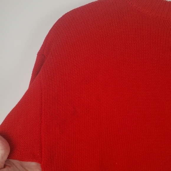Vintage Picone Sport Sweater Womens Small Red‎ Black Plaid Tunic Shoulder Pads - Picture 3 of 8